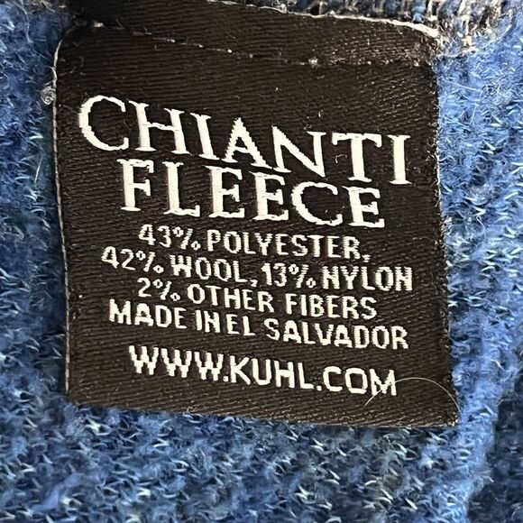 Kuhl Chianti Fleece 1/4 Zip Pullover Medium Poly Wool Blend Navy Blue Gorpcore - Picture 9 of 10